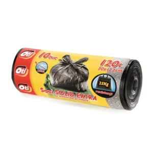 Saci menajeri OTI SOLID EXTRA, 120 litri, 70 x 110 cm, 10 buc/pachet, Negru