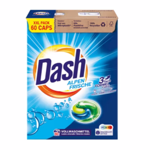 Detergent rufe capsule Dash, Alpen Frische, 60spalari