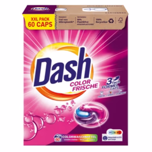 Detergent rufe capsule Dash, Color Frische, 60 spalari