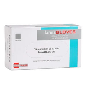 Set 100 buc, Manusi de examinare nepudrate din nitril albastru, Farma Gloves, L